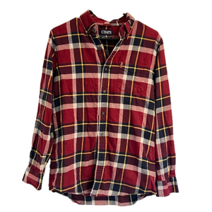 Chaps Performance Men’s Classic Fit Flannel Long Sleeve Shirt Red Blue